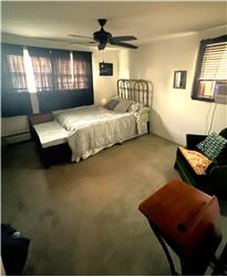 Bedroom with double closets