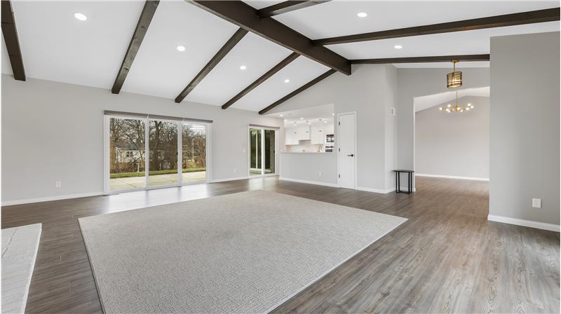 Replaced light fixtures, Luxury vinyl plank flooring