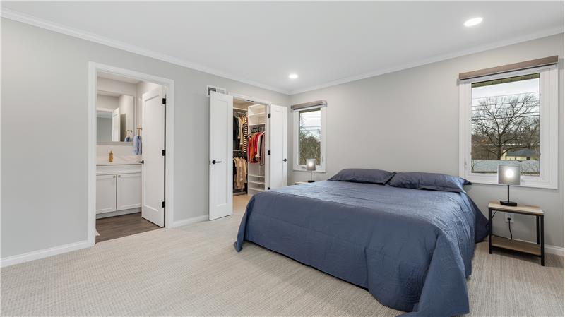 Walk-in, custom built-in closet.