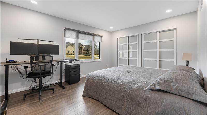 Bedroom #2 -14' x 12' double organized closet, custom window shades