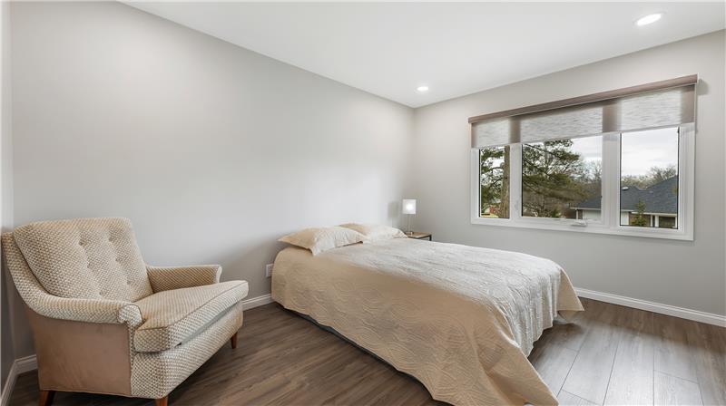 Bedroom #3-13'x11'. Recessed lights, built-in closet, custom window shades.