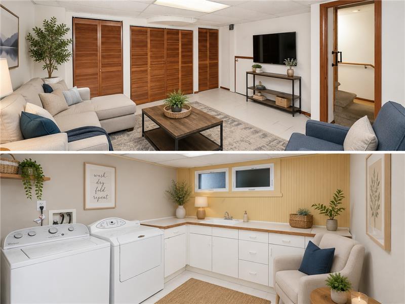 downstairs recreation room and laundry