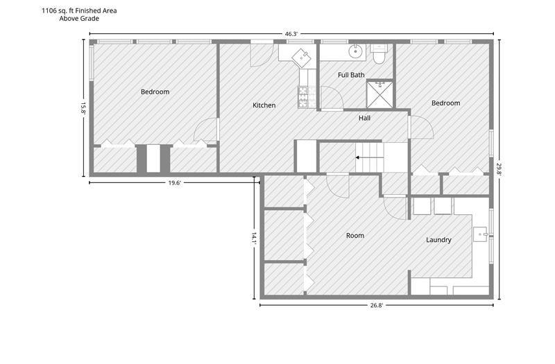 Lower-level floor plan