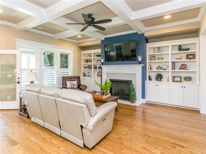 Beautiful Coffered Ceiling In Family Room