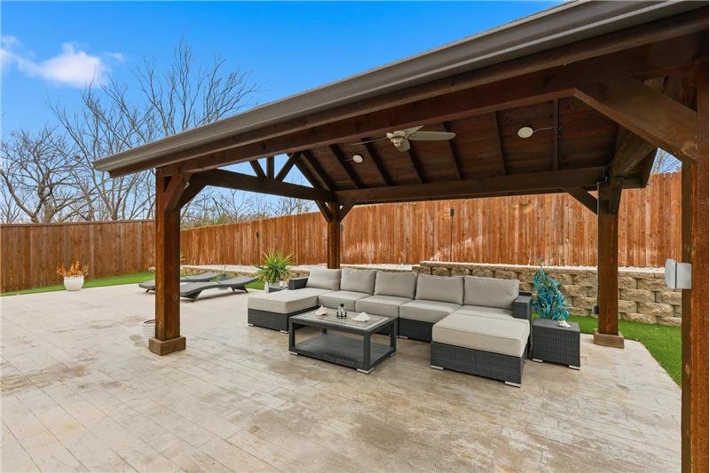 Huge pergola and extended patio