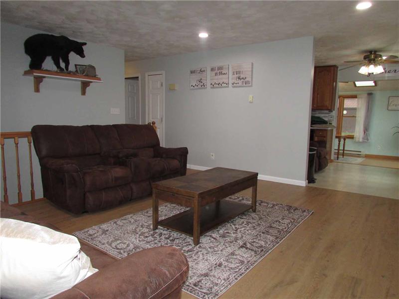 Living room with new laminate flooring
