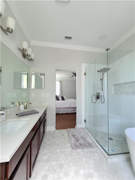 Imported marble floor and shower tile