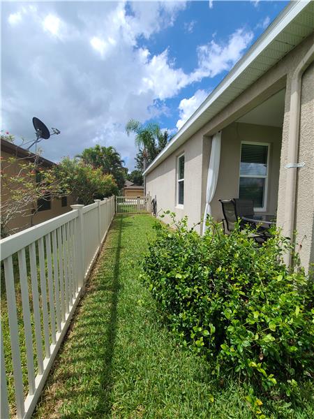 Fenced in backyard