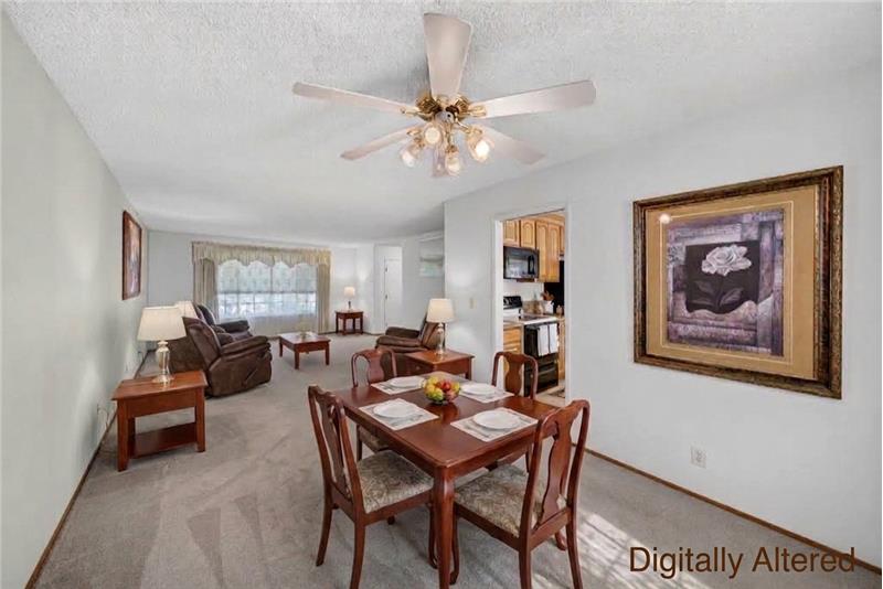 Digitally Altered View of Living Room From Dining