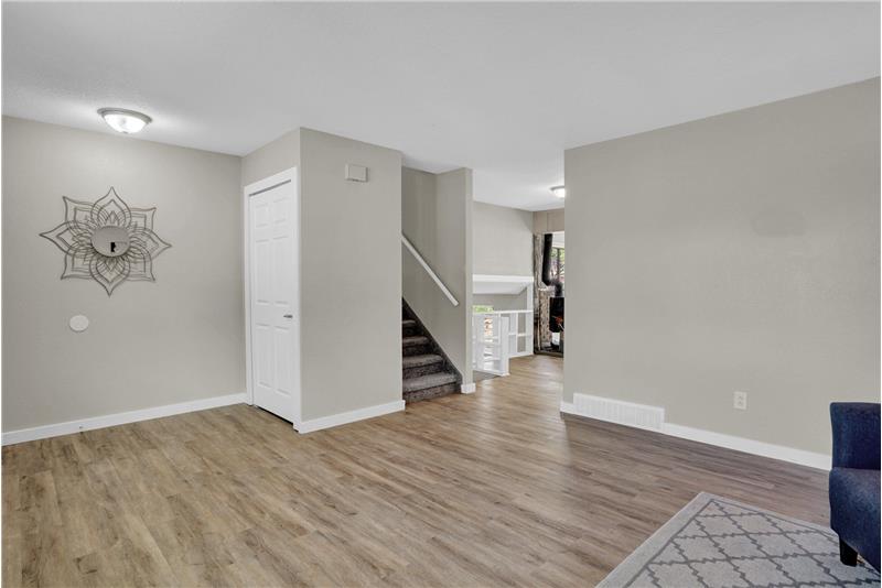 Luxurious vinyl plank floors through most of the main level