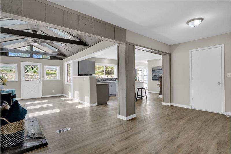 View of Dining Room and Kitchen from Living Room
