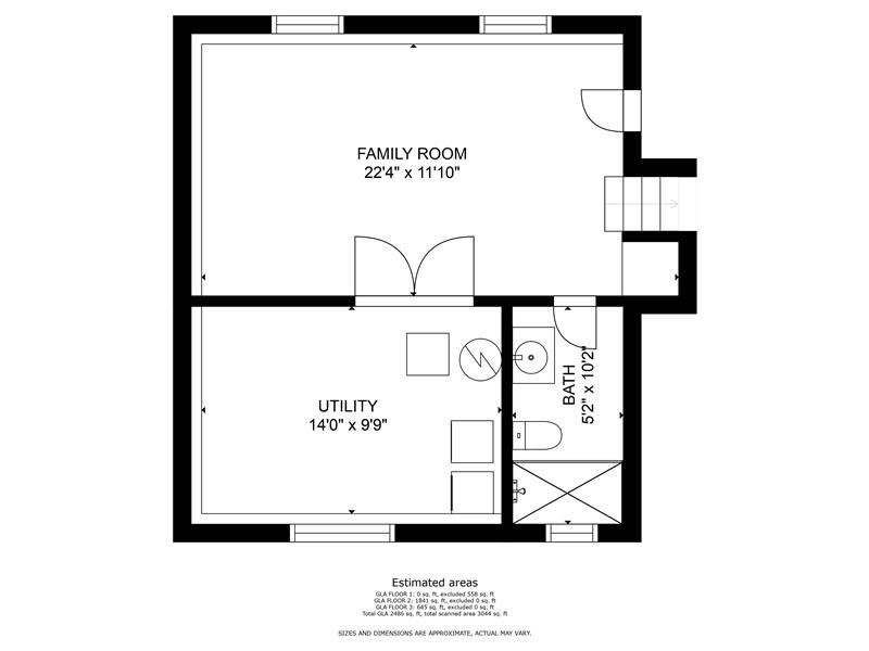 Lower level floor plan
