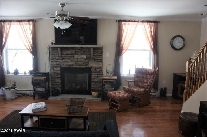 Living Room-Stone Faced Fireplace