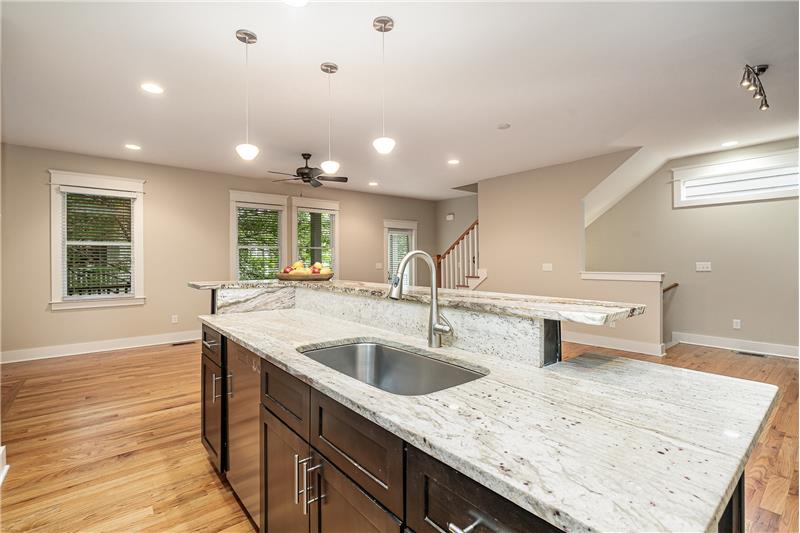 Granite kitchen and wide-open space