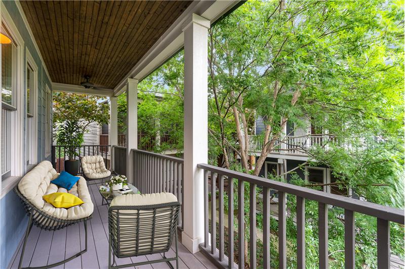 Balcony off living room to enjoy the trees & the birds