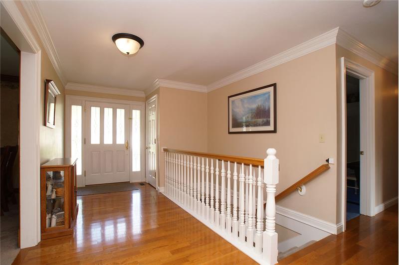 Entry Foyer with Mahogany and leaded glass door