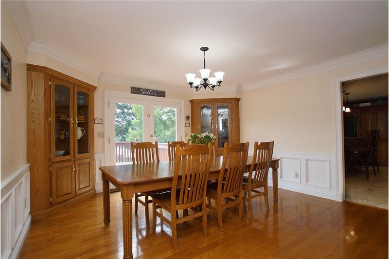 Dining room with built in china cabinets