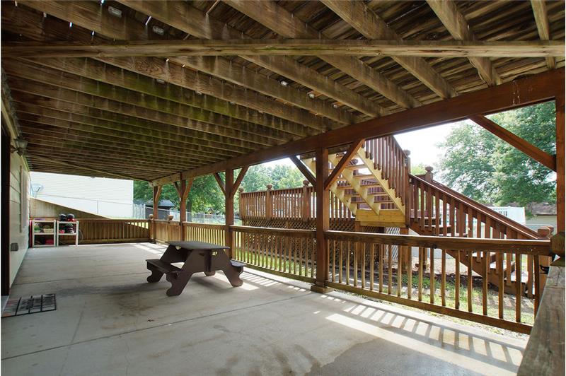 Patio covered by deck