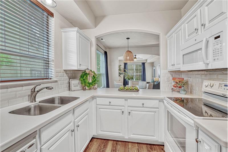 Pass through window to the dining area