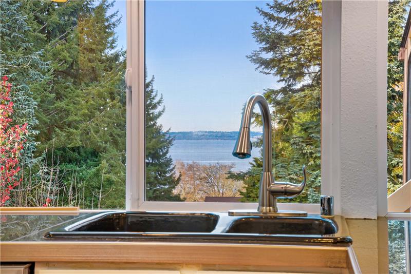 Enjoy your Puget Sound view from the kitchen