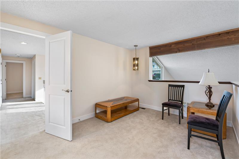 This sitting area in the Master bedroom overlooks the living room