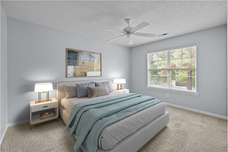 Virtually staged second floor bedroom