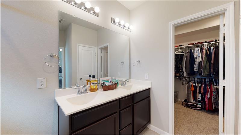 Another view of the master bath and the spacious walk in closet.