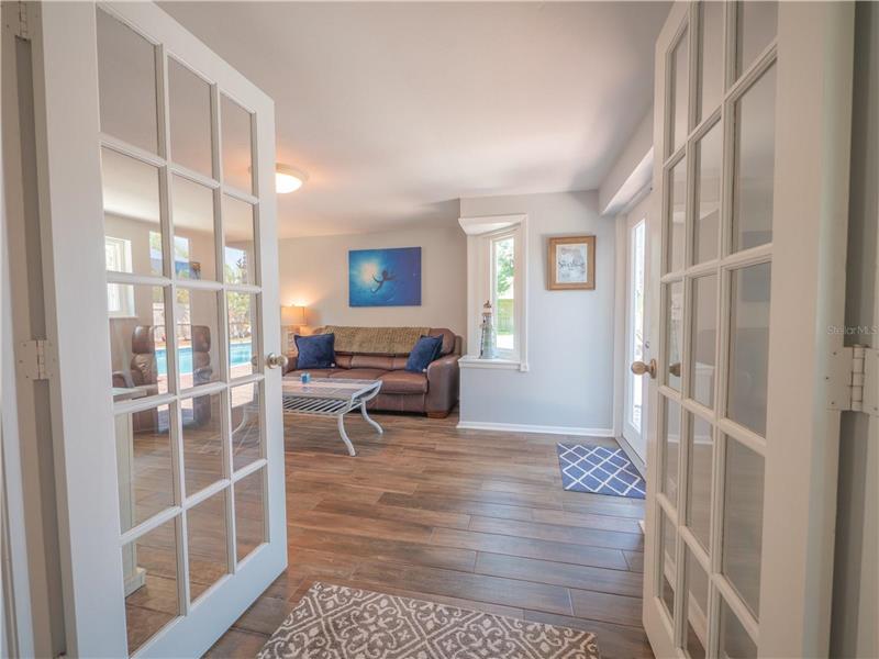 View of family room from kitchen