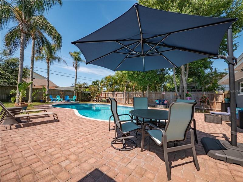 view of pool from family room