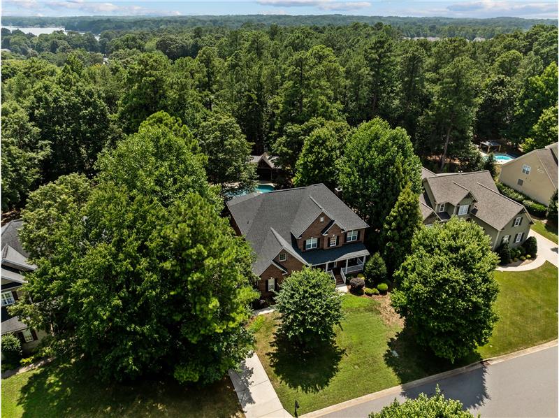 Aerial view of home with Lake Norman in the background