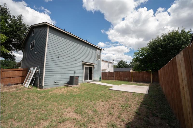 Exterior Back Yard with Cement Slab