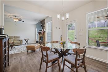 Breakfast area overlooking covered back patio