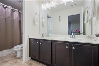 Guest bath featuring double vanity