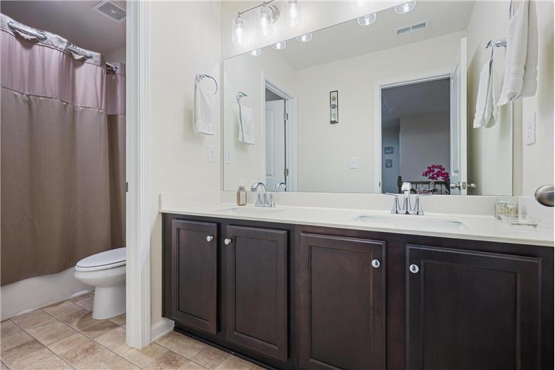 Guest bath featuring double vanity