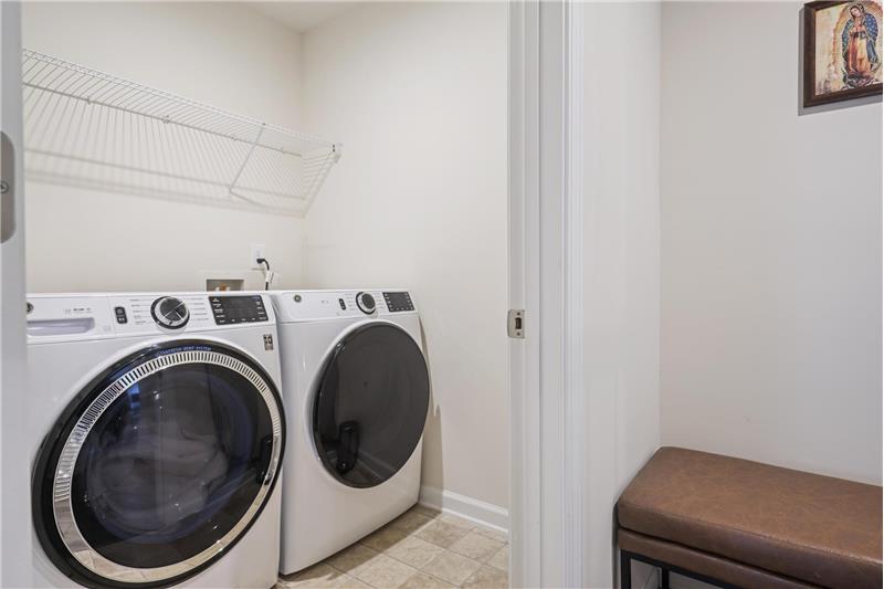 Laundry on upper level
