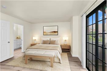 Master bedroom with balcony