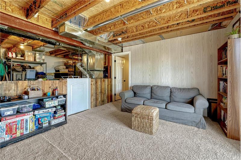 Room for expansion in the unfinished basement area.