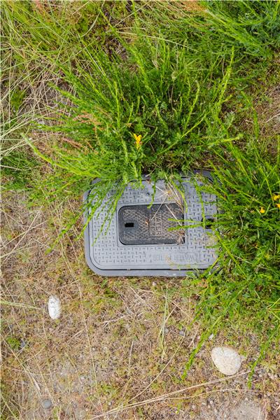Rare Water Meter installed near the South Property Line