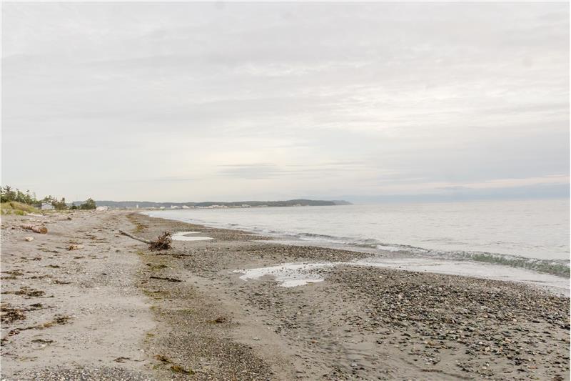 Looking South on the beach looking towards Oak Harbor and the Olympics