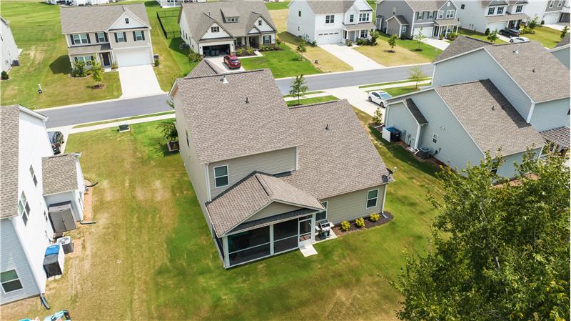 Aerial view of back of home