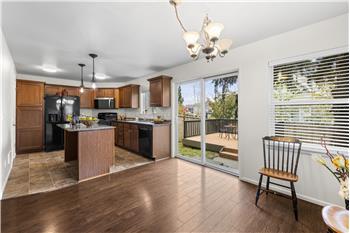 Granite countertop on the kitchen island
