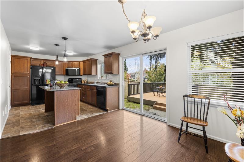 Granite countertop on the kitchen island