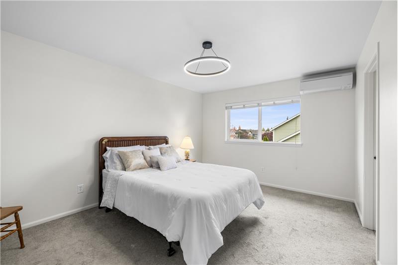 Primary Bedroom with its own mini-split head for heating and cooling.