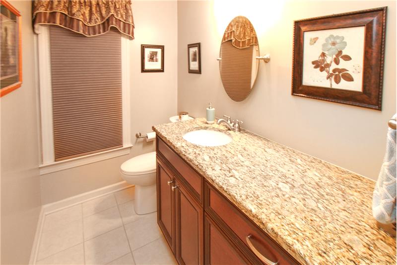 Updated powder room between great room and kitchen