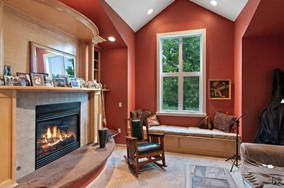 Fireplace room in Common House (picture from community website)