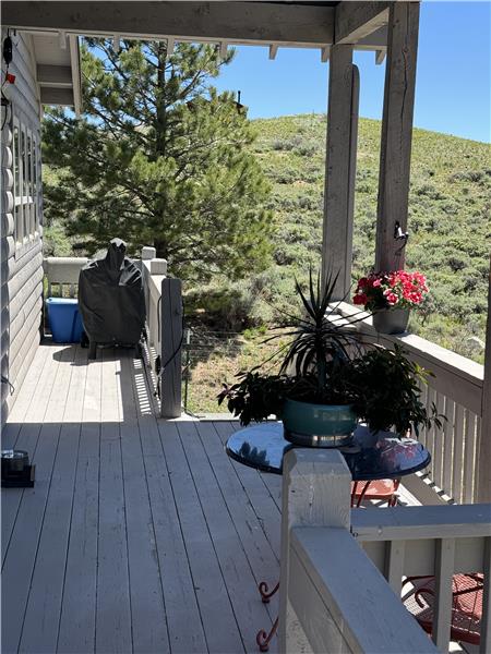 Covered deck outside dining room