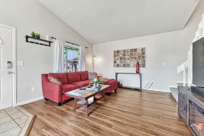 The Entry Leads into the Vaulted Living Rm