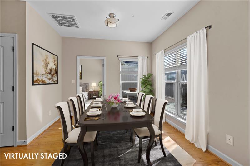 Dining room ideal for daily dining, casual and more formal entertaining