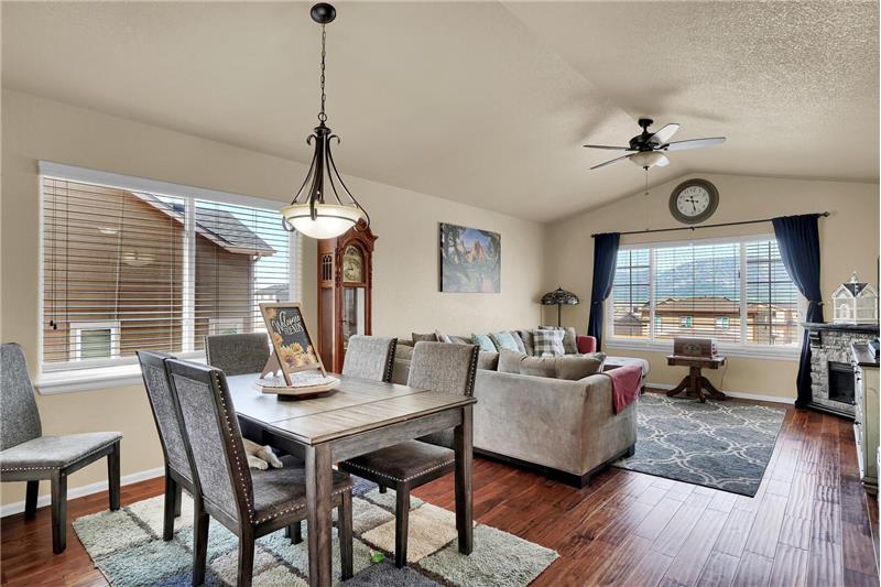 View of the Dining Area and Living Room from the Kitchen