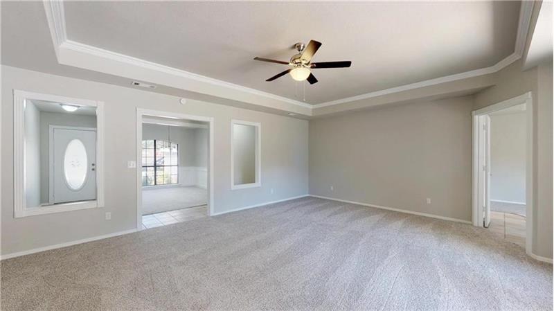 Huge living room and brand new carpet